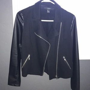 Leather Sleeved Jacket